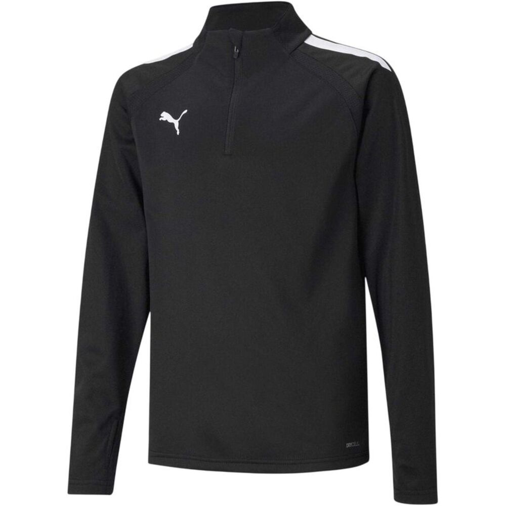 Puma Childrens/Kids TeamLIGA Quarter Zip Fleece Top / Black